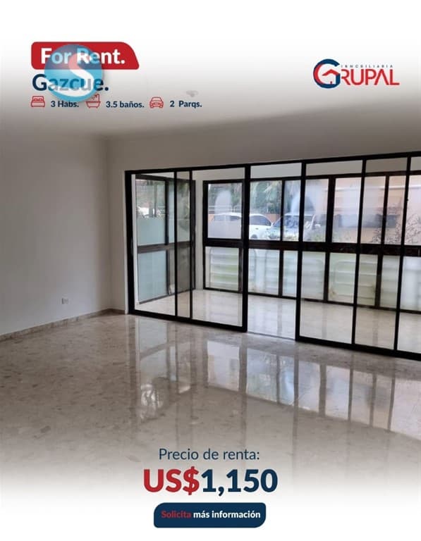 Apartamento en Alquiler, Gazcue