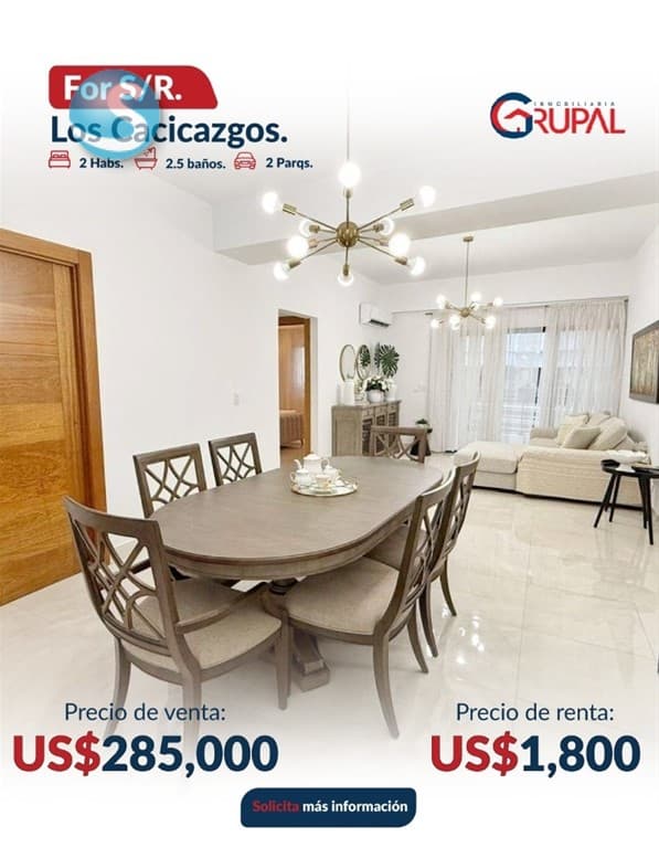 Apartamento en Venta, Los Cacicazgos