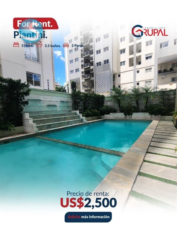 Apartamento en Alquiler, Piantini